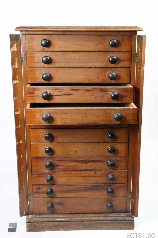 Chest, High Chest of shallow drawers for medicines and instruments