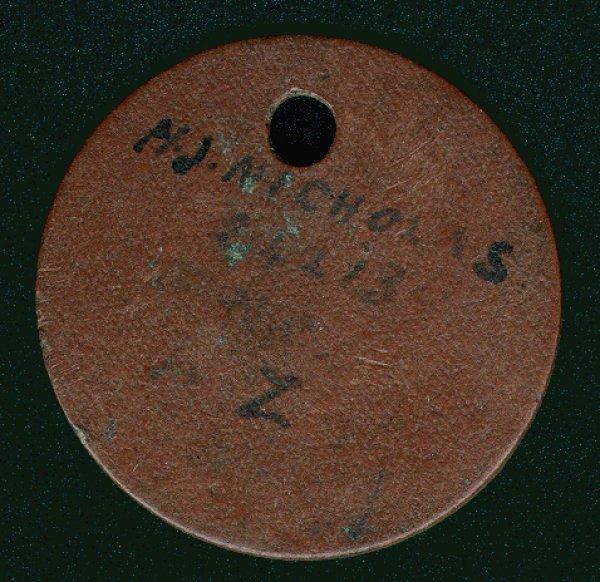 Identification tag, military Canterbury Museum