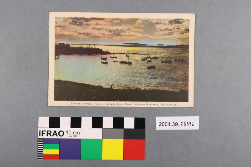 Postcard: Perce Rock from Belle Anse - Canterbury Museum