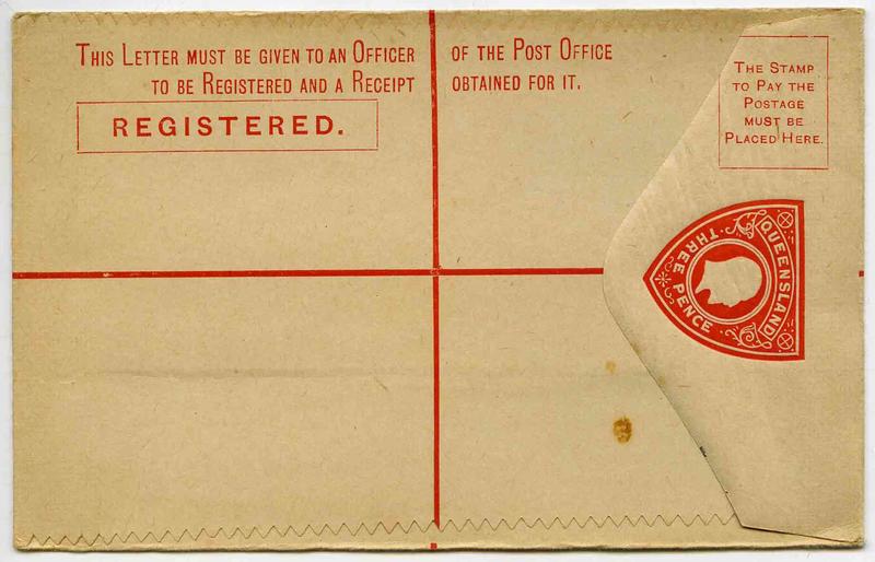 Envelope Registered Mail Queensland Three Pence Stamp Canterbury Museum