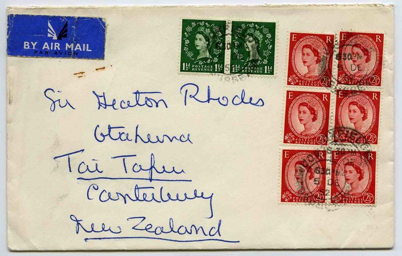 Envelope British One and a Half Pence and Two and a Half Pence Stamps Attached Canterbury Museum