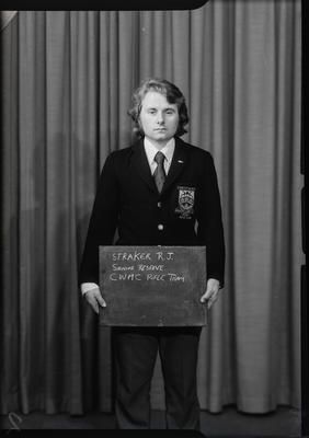 Film negative: Christchurch Working Men's Club, senior reserve rifle team, Mr R J Straker