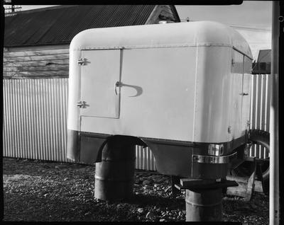 Film negative: Mr Noel Parks, view of refrigerated van body