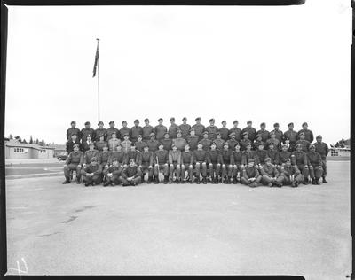 Film negative: Burnham, Regional Training Depot, staff group