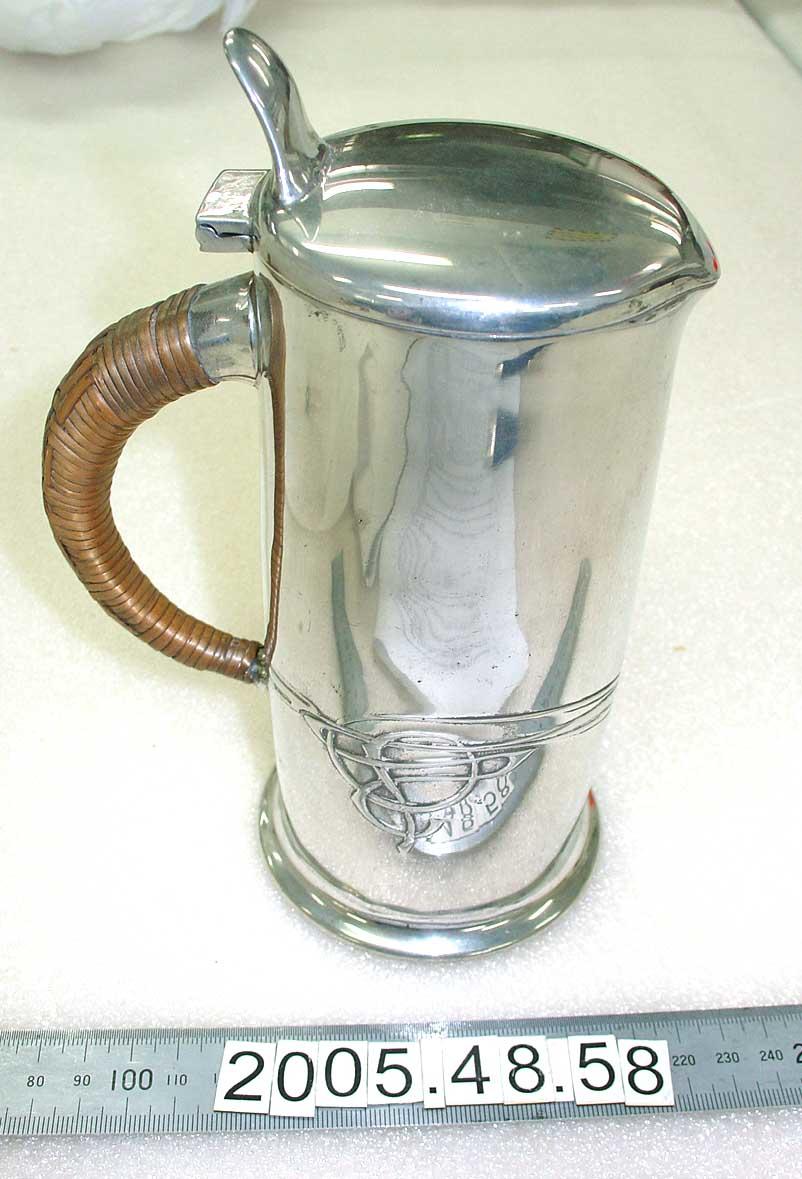 Pewter hot water jug Canterbury Museum