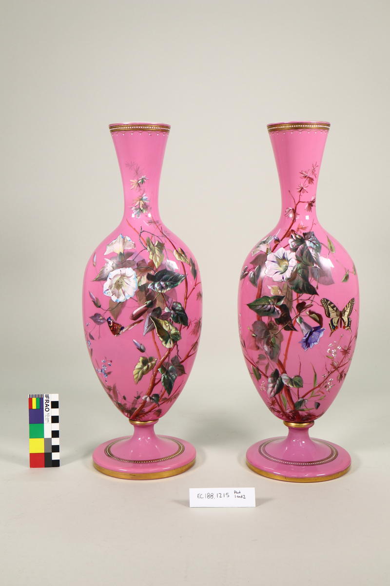 Pink vases Canterbury Museum