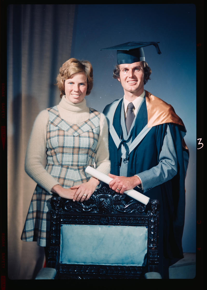 Negative Mr Harvey Graduate And Woman Canterbury Museum