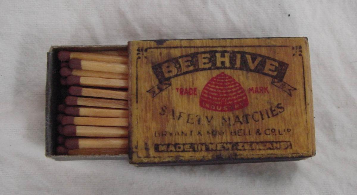 Match box tin (containing match boxes with matches) Canterbury Museum