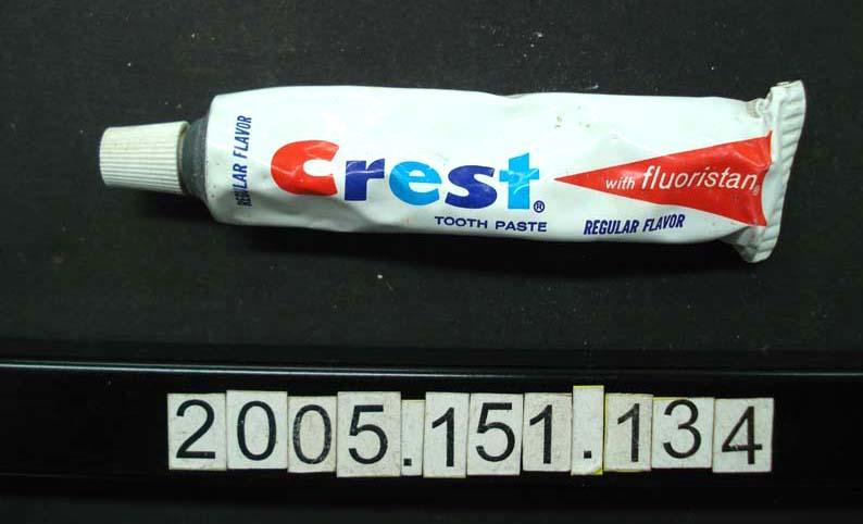 Crest brand regular flavour toothpaste - Canterbury Museum