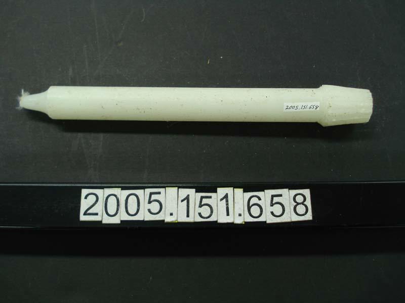 Single paraffin candle Canterbury Museum