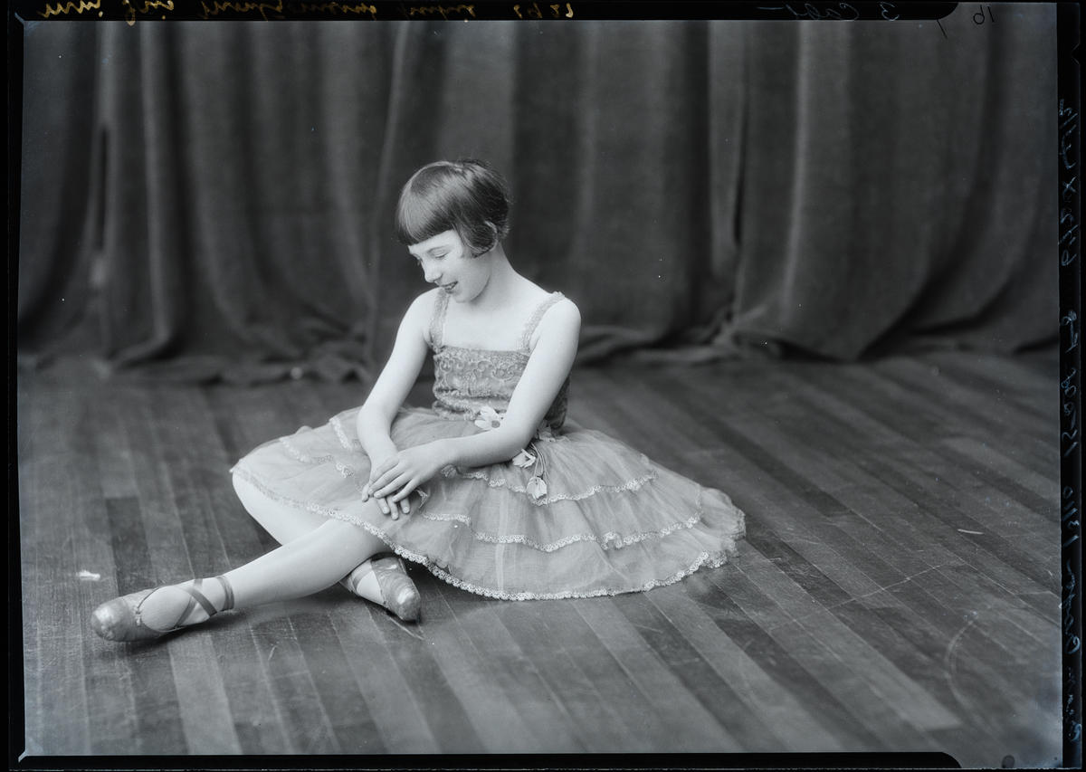 Film Negative Girl in dance costume Canterbury Museum