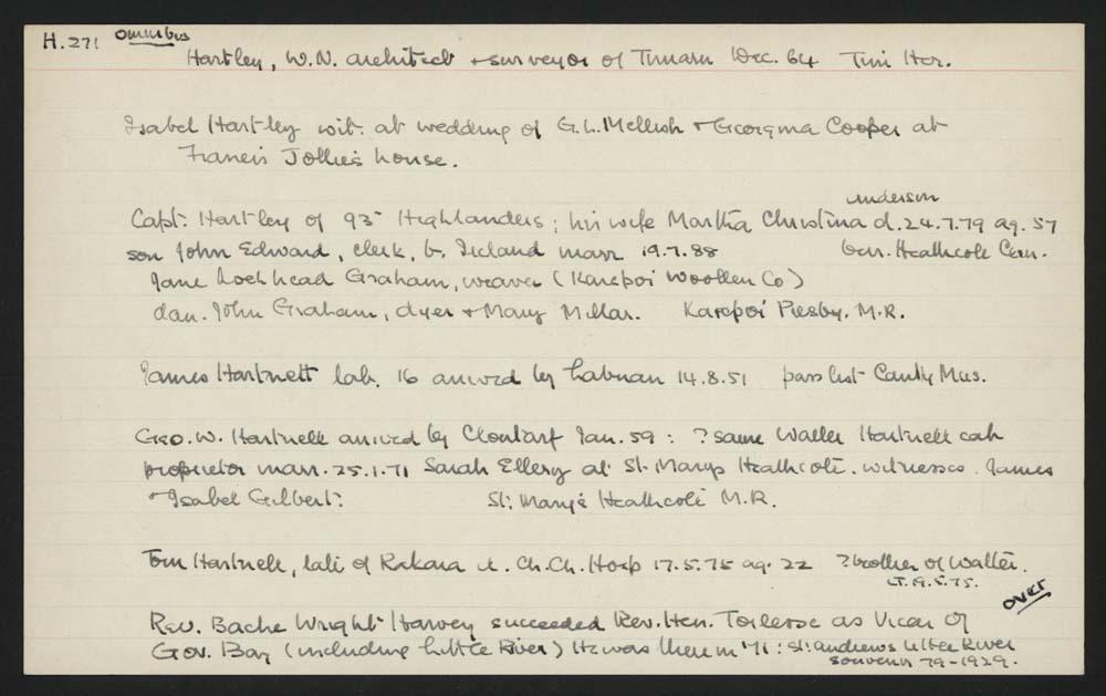 Macdonald Dictionary Record W N Hartley, Isabel Hartley, Hartley