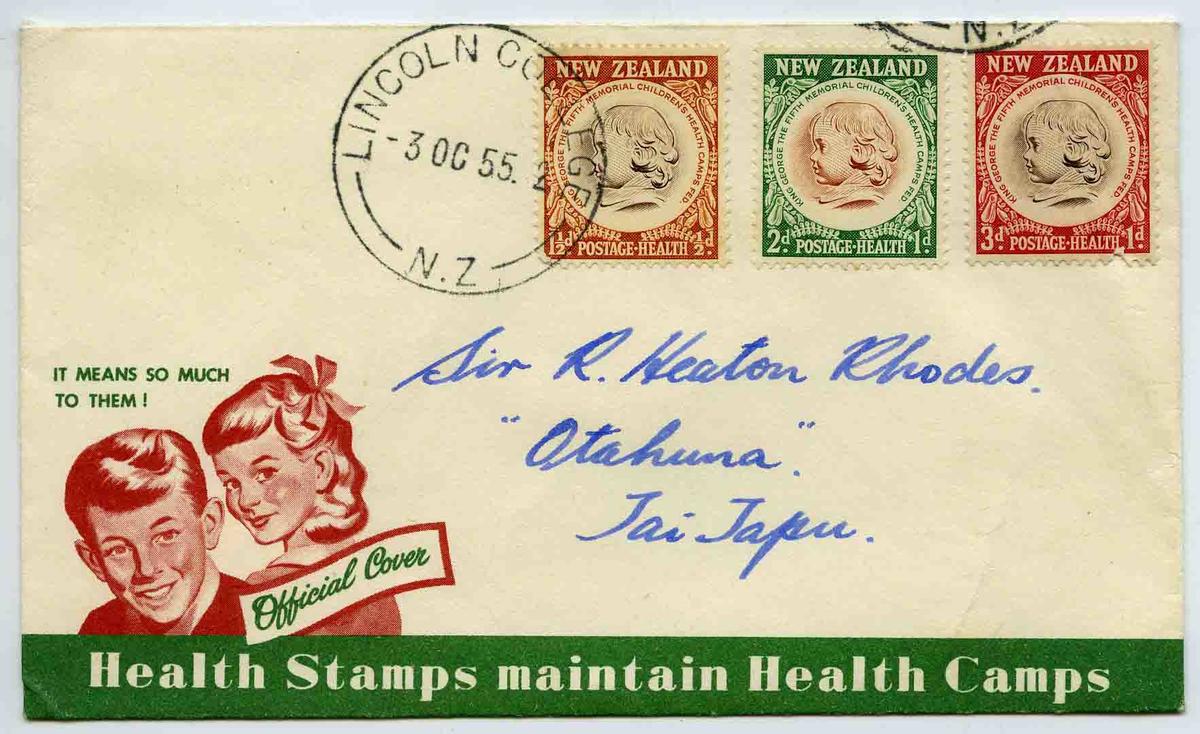 Official Cover New Zealand Health Stamps 1955 Canterbury Museum