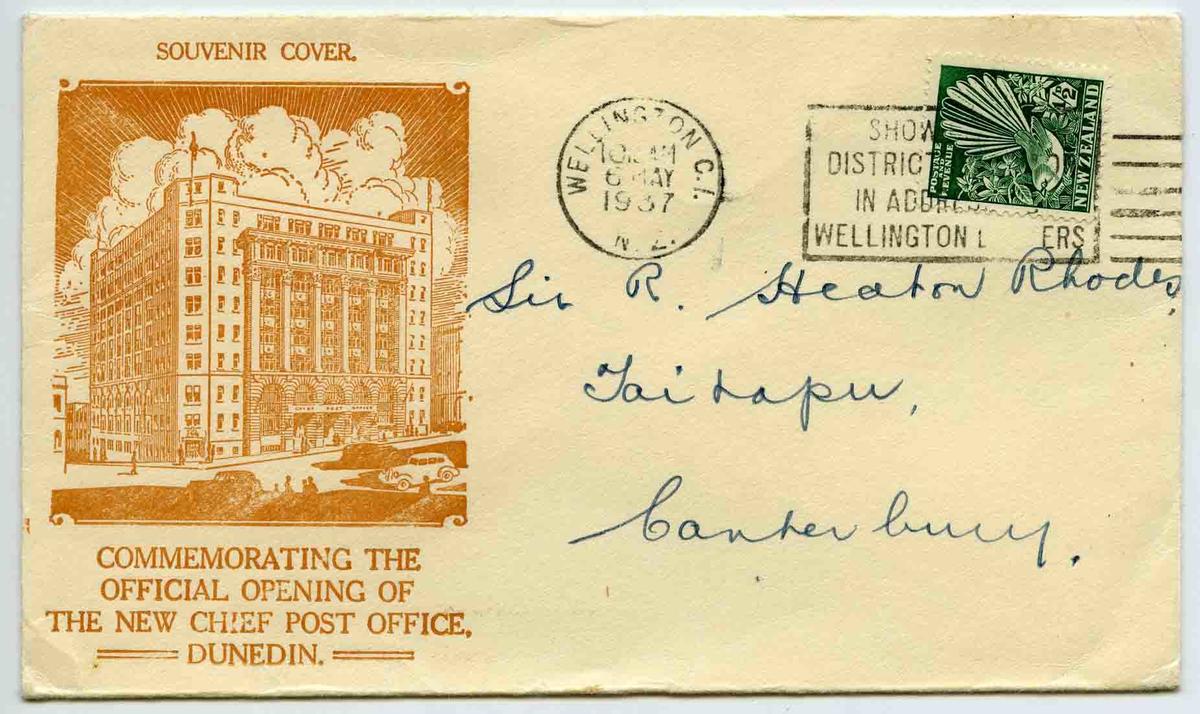 Souvenir Cover Commemorating the Official Opening of the new Chief